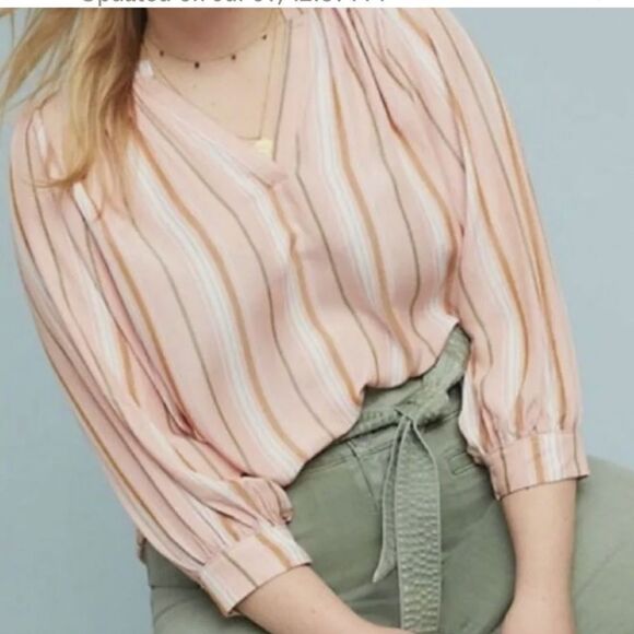 Anthropologie Tops - (BOGO FREE) Maeve Anthropologie Byron Peasant Ballon Sleeve Top Blouse Small